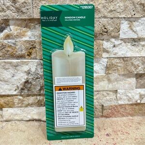 Holiday Living Window Cling Lighted LED Candle Battery Operated  7 Inch Flickers